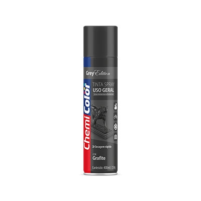 Tinta spray uso geral 400ml 250g grafite - Chemicolor