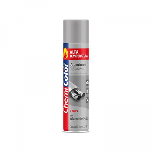 Tinta spray alta temperatura 315ml 215g aluminio - Chemicolor