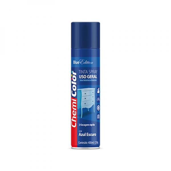 Tinta spray uso geral 400ml 250g azul escuro - Chemicolor